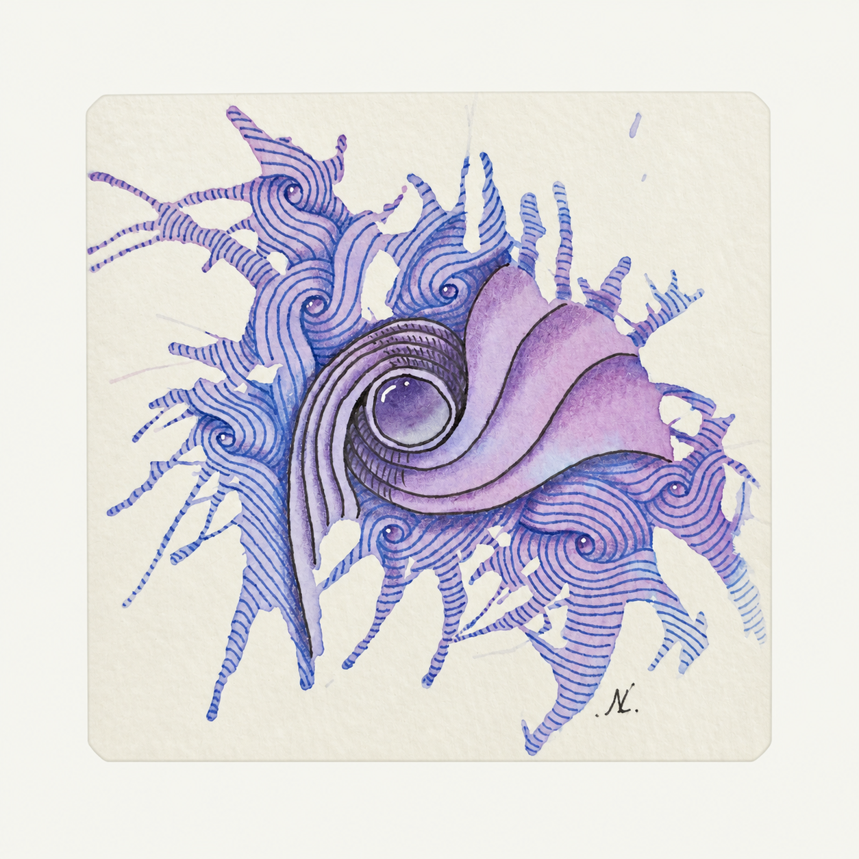 Composition Zentangle colorée pour explorer sa créativité.
